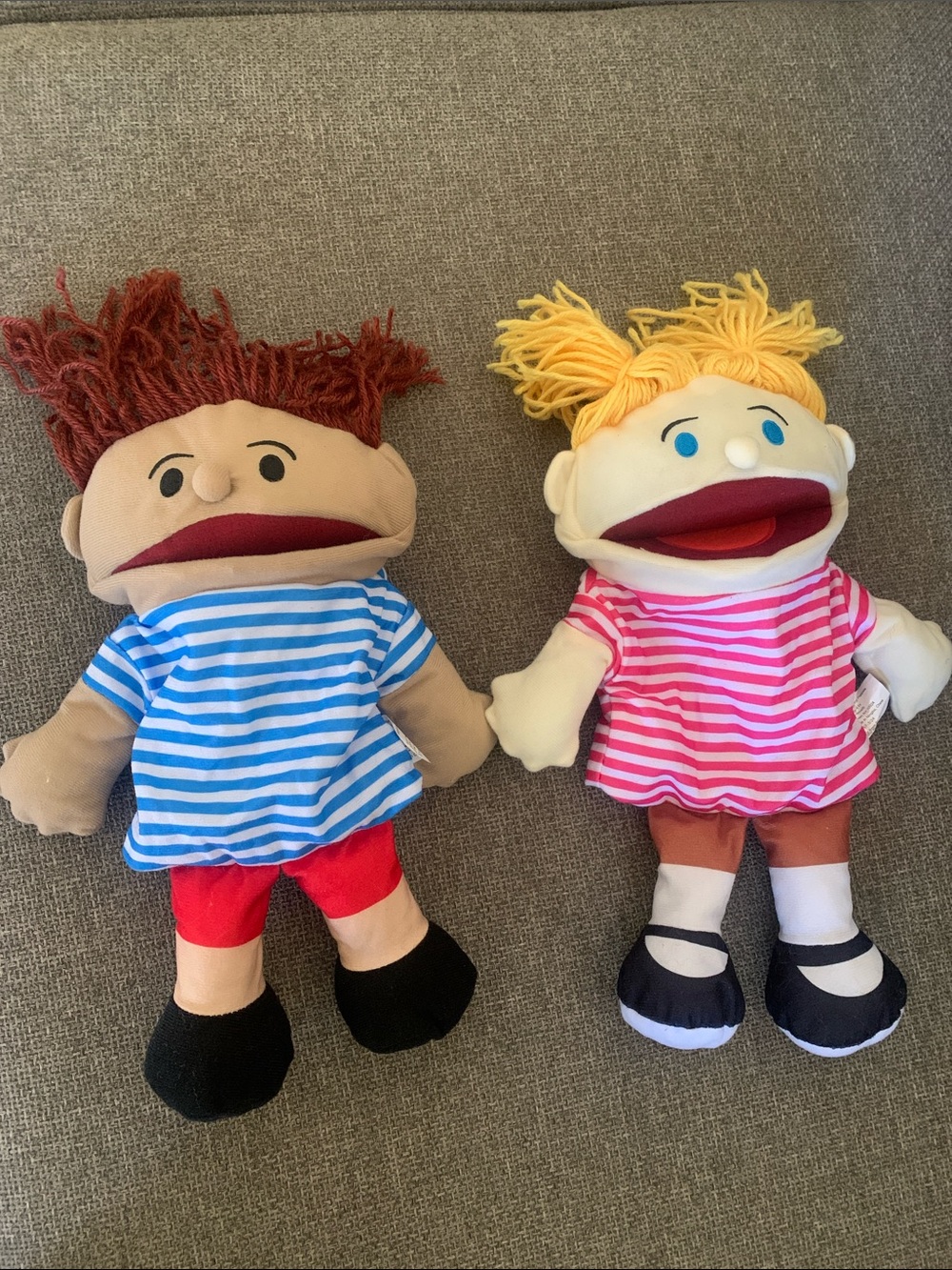 Pair of Kids Hand Doll Puppets 11” Pretend Play Toy